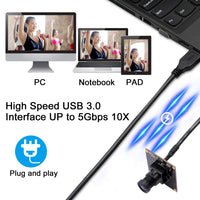 1 x RAW Customer Returns 1080P Webcam High Speed USB3.0 USB Camera Module with IMX291 Sensor Minicam for Industrial Supported OTG, 2MP USB Web Camera with 0.01LUX Low Illumination for Android Windows Linux Mac - RRP €82.68