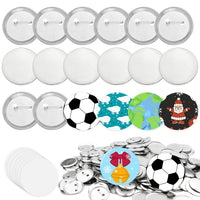 1 x RAW Customer Returns 300 pieces button maker set, 58 mm solid metal blank buttons, round badge pin button parts with transparent film for processing carrying buttons - RRP €24.94