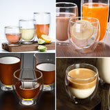 1 x RAW Customer Returns Latte Macchiato Glasses Double-Walled Espresso Cups Set 6 x 80ml Double-Walled Glasses with 6 Spoons, Cappuccino Cups Coffee Glasses Coffee Cups Iced Coffee Glass Thermo Glasses Coffee Mugs - RRP €20.4