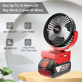 1 x RAW Customer Returns Portable Cordless Fan for Bosch 18V GBA Battery, Brushless Motor Cordless Fan with USB A C Quick Charge for Camping, Workshop and Construction Site No Battery  - RRP €30.99