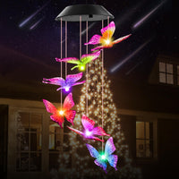 1 x RAW Customer Returns Mother s Day gifts, gifts for women, birthday gifts for mom, grandma, Winzwon butterfly solar wind chime for outdoors, hanging light for garden, patio, balcony, Easter decoration, Christmas - RRP €16.99