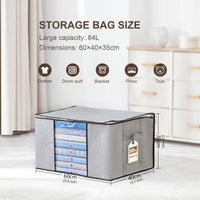 1 x RAW Customer Returns GoMaihe Clothes Storage Boxes 4 Pieces Clothes Storage Bags Foldable Storage Boxes 60x40x35 cm Transparent Window with Zipper, for Wardrobe Organizer Pillow Quilt Blanket - RRP €17.7