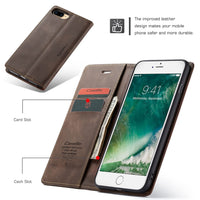 2 x Brand New Bigcousin Case for iPhone 8 Plus 7 Plus 6s Plus 6 Plus, Wallet Leather Flip Case, with Card Holder, Stand Function, Magnetic Closure - Coffee - RRP €27.98