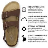 1 x RAW Customer Returns AFS-Schuhe 3105 Comfortable sandals for men leather, slippers work shoes, Made in Germany 43 EU, mocca  - RRP €64.95