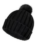 1 x RAW Customer Returns Zylioo XL XXL fleece lining winter hat with bobble, bobble knitted hat for large heads, winter warm beanie hat with pom pom skull watch cap - RRP €19.2