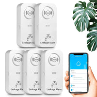 1 x RAW Customer Returns Water detector WLAN 2.4 G WiFi , 90 dB water sensor alarm and app alarm, wireless water alarm, WiFi water detector water alarm for pipes, bedroom, kitchen, bathroom, basement 5-pack  - RRP €75.99