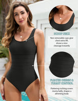 1 x RAW Customer Returns UMIPUBO Women s Swimsuit Tummy Reducers Sexy Exposed Back One Piece Swimsuit Plus Size Flat Belly Swimwear Black,L  - RRP €35.99