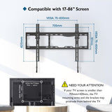 1 x RAW Customer Returns BONTEC TV Wall Mount for 37-86 Inch LED LCD Plasma Televisions, Tilting TV Wall Mount with Capacity up to 75 kg, Max VESA 600x400mm - RRP €18.99