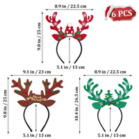 1 x RAW Customer Returns FRCOLOR 6PCS Christmas Reindeer Antlers Headband Christmas Headwear Hairband for Christmas Costume Party Decoration Christmas Party Supplies Gifts - RRP €16.13