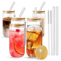 1 x RAW Customer Returns Fidapix cocktail glasses with lid and straw, 6 pieces 500 ml reusable cocktail glasses, drinking glass with lid, bubble tea cup with glass straw for iced coffee, beer, cocktail - RRP €28.12