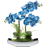 1 x RAW Customer Returns Artificial flowers orchids artificial phalaenopsis bonsai artificial flowers like real in pot artificial flowers decoration for living room bathroom table decoration, height 38CM - RRP €36.29