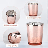 1 x RAW Customer Returns LALAGO Tealight Glasses Set of 12, Spotted Tealight Holder Glass, Candle Holder Tealight Holder, Candle Glasses for Tealight Decoration, Christmas Table Decoration, Wedding Rose Gold  - RRP €23.99