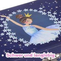 1 x RAW Customer Returns Jewelkeeper - Musical jewelry box for girls with pull-out drawer, blue stars and swans design - music box with The Swan Lake Song, ideal ballerina gifts for girls - RRP €26.99