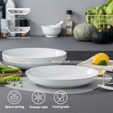 1 x RAW Customer Returns MALACASA, Regular Series, 4-Piece Pasta Plates, Soup Plates, Creamy White Porcelain Salad Plates, Serving Plates, Deep Plates for Spaghetti, Large Soup Bowl for Pasta, Soups, Salad, Fruit, 1300ml - RRP €42.99