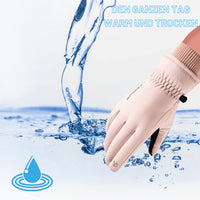 1 x Brand New OUROIRIL Gloves Men Women Cycling Gloves Waterproof Winter Gloves Thicken Touchscreen Warm Fleece Lining Windproof for Outdoor Motorcycle Running Cycling Mountain Bike Pink  - RRP €15.12