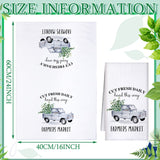 1 x RAW Customer Returns Bencailor 4 Pieces Microfiber Kitchen Towels with Eucalyptus Leaves 40 x 60 cm Decorative Towels Absorbent Dish Towels Green Spring Rags Bath Cloth Dishcloths for Home - RRP €15.2