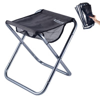 1 x RAW Customer Returns TRIWONDER Camping Stool, Folding Stool, Lightweight and Foldable, Foldable Stool for Fishing Picnic Outdoor Gray - L  - RRP €36.58