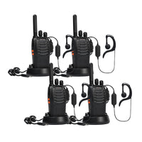 1 x RAW Customer Returns Pofung 4pcs Walkie Talkie, PMR446 Radio Communication Transceivers, PT88E Long Distance 16 Channel Two-Way FM Radio Handheld Transceiver with LED Light Earpiece - RRP €59.99