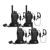 1 x RAW Customer Returns Walkie Talkie PMR446 License-Free Two-Way Radio, Pofung PT88E 16 Channels Professional Long Range Rechargeable USB Charging Station and Earpieces Black 4 Pack - RRP €60.49