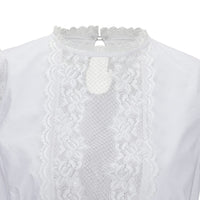 1 x RAW Customer Returns Kelliar Lace Dirndl Blouse, Elegant Traditional Blouse for Oktoberfest, Round Neck, Short Sleeves, White, White, 40 - RRP €24.0