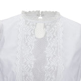 1 x RAW Customer Returns Kelliar Lace Dirndl Blouse, Elegant Traditional Blouse for Oktoberfest, Round Neck, Short Sleeves, White, White, 40 - RRP €24.0