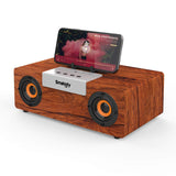 1 x RAW Customer Returns Smalody Retro Bluetooth Speaker, 50W Portable Wireless Wooden Speakers 12 Hours Playtime, Powerful Bass, TF Card, USB Playback - Speaker for Party, Outdoor - RRP €59.48