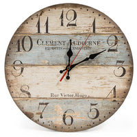 1 x RAW Customer Returns LOHAS Home 12 inch 30CM wooden wall clock kitchen clock in country style, silent non-ticking for the kitchen, home office, living room and bedroom Victor Hugo  - RRP €15.12