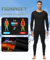 1 x Brand New Figninget Thermal Underwear Men s Thermal Undershirt Men s Warm Underwear Men s Winter Underwear Men s Ski Underwear Men s Thermal Underwear Men Black 2XL - RRP €27.6