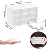 1 x RAW Customer Returns Winter Shore Craft Box Storage with 9 Drawers Pack of 2 - Clear White Drawer Box Desk - Removable Mini with Cute Designs for Office Supplies Accessories - RRP €15.99