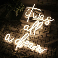 1 x RAW Customer Returns It was all a dream neon sign light dream neon lights wall decoration for wedding party letters LED sign club office hotel pub cafe wedding birthday party 16.5 x13 42x33 cm warm white  - RRP €36.99