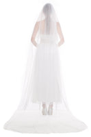 1 x RAW Customer Returns BEAUTELICATE Wedding Veil Long Soft Tulle Hen Party Wedding Accessories Supplies Double Layer Veil Ivory or White 3m - RRP €22.99