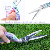 1 x RAW Customer Returns Garden Tools Set, 11 Piece Gardening Gifts with Purple Floral Print, Ergonomic Handle, Trowel, Rake, Shovels, Pruners, Scissors, Sprayer, Gloves, Garden Tools with Carrying Bag - RRP €33.99