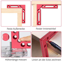 3 x Brand New XUNTOP Positioning Angle Clamp 4PCS 90 degree 120x120 mm aluminum alloy right angle positioning ruler corner clamping angle wood clamps woodworking tool - RRP €91.32