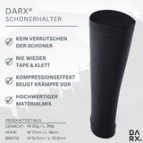 1 x RAW Customer Returns DARX - Innovative shin guard set - Lightweight shin guards I Special guard holder - Perfect hold without tape or Velcro for children - teenagers - adults - L Grey - RRP €17.5