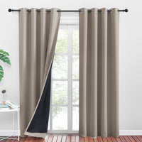 1 x RAW Customer Returns PONY DANCE Curtains for Living Room - Blackout Curtain, L 140 x H 245 cm, Sand Color, Double Curtain, Blackout, 100 Light Blocking, 2 Layers, with Black Lining, 2 Pack - RRP €49.94