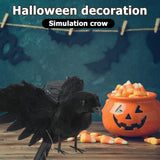 1 x RAW Customer Returns MAGT Halloween Raven Feathered Crows Realistic, Halloween Decoration Black Ravens Birds Halloween Props Scary Party Home Decor Spread Wings  - RRP €19.74