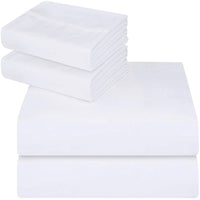 1 x RAW Customer Returns Utopia Bedding 4 Piece Sheet Set 135x190 - Brushed Microfiber Polyester - Fitted Sheet, Flat Sheet and 2 Pillowcases Bed 135, White  - RRP €17.95