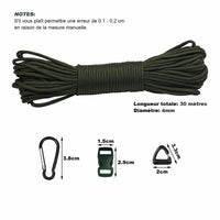 1 x RAW Customer Returns 30 m Nylon 4 mm Paracord Set 7 Strands of Nylon Rope Multifunctional for Parachute Bracelet Set Paracord Cords DIY Bracelet Army Green, 4 mm x 30 m  - RRP €20.4