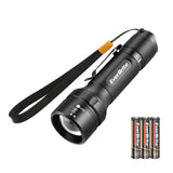 1 x RAW Customer Returns EverBrite LED flashlight 400lm super bright, 4-mode zoomable, IPX4 waterproof flashlight hand lamp LED aluminum, small flashlight for camping, outdoor with 3 AAA batteries - RRP €14.99