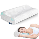 1 x RAW Customer Returns LAMB Height-adjustable memory foam pillow, orthopedic pillow, neck support pillow, ergonomic sleeping pillow, washable pillowcase, sandwich pillow, suitable for back and side lying - RRP €29.23