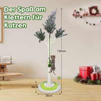 1 x Brand New MASTERTOP Scratching post for cats, 130 cm large cat tree with soft base and ball toy, top Christmas tree design, natural sisal rope scratching post, scratching post for cats in the house - RRP €31.45