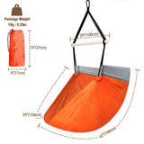 1 x RAW Customer Returns Chihee Hanging Chair Parachute Nylon Hammock Chair Portable Lightweight and Large Swing Chair - Max 250KG - Foldable Metal Spreader Bar Strong Webbing and Carabiner - Outdoor Indoor Camping - RRP €32.3