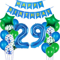 1 x Brand New 29th birthday decoration, balloon 29th birthday boy, birthday decoration boys 29th blue and green, birthday decoration 29th year, decoration 29th birthday boy girl, foil balloon 29th year - RRP €19.2