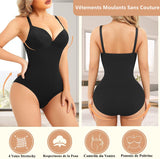 1 x RAW Customer Returns Bafully Women s Body Shaping Flat Tummy Shapewear Invisible Slimming Bodysuit Top Black L-XL - RRP €27.6