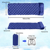 1 x RAW Customer Returns Karvipark camping sleeping pad, ultralight air mattress with pillow, foldable, lightweight, small pack size, waterproof sleeping mat for outdoor, travel, hiking, beach - RRP €25.99