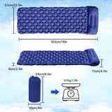 1 x RAW Customer Returns Karvipark camping sleeping pad, ultralight air mattress with pillow, foldable, lightweight, small pack size, waterproof sleeping mat for outdoor, travel, hiking, beach - RRP €25.99