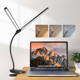 1 x RAW Customer Returns One Fire LED Desk Lamp Clamp, 900LM Dimmable with 2 Lamp Heads, 48 Clamp Lamp Bed Reading Lamp, 3 Color Modes Stepless Dimming, Clamp Light Black - RRP €19.99