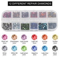 1 x RAW Customer Returns SWAWIS Hotfix Rhinestone Applicator Hotfix Applicator 4000 Pieces 2 Boxes Mix Color Flat Glitter Stones Rhinestones for Textiles Hotfix Rhinestone Applicator Set with 7 Applicator Tips - RRP €18.99