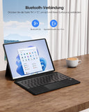 1 x RAW Customer Returns Qulose Surface Pro Keyboard for Microsoft Surface Pro 8 Pro 9 Pro X Pro 11, Bluetooth Keyboard QWERTZ Layout, Type Cover with Rechargeable Battery Multi-Gesture Touchpad Pen Holder - RRP €59.99