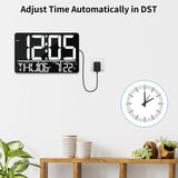 1 x RAW Customer Returns XREXS 13 Large Digital Wall Clock with Remote Control, Digital Wall Clock with Temperature Date Day 8 Languages 2 Alarms 25 Ringtones, Adjustable Brightness LED Digital Wall Clock - RRP €36.94